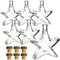 gouveo 6er Set Glasflasche 200 ml Stern mit Holzgriffkorken - Weihnachtsflasche in Stern-Form - Sternflasche mit Korken zum Befüllen und Verschenken