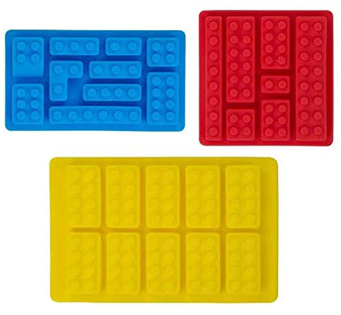 3 Moldes de Silicona para Ladrillos de Construcción, Moldes de Bloque de Construcción, Moldes de Caramelo de Múltiples Tamaños para Bloques de Construcción de Figuras de Fiesta de Niños