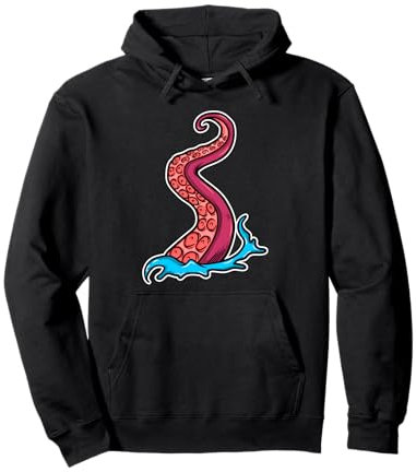 Octopus Sea Monster Kraken, ventagli di polpi con tentacoli rossi Felpa con Cappuccio