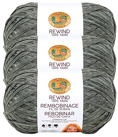 Lion Brand Rewind Garn – Bastelbandgarn zum Stricken und Häkeln, Olive You, 3er-Pack