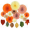Easy Joy Herbst Deko Blätter Girlande Pompons Orange Rosette Geburtstag Dekoration für Herbsy Party Deko Hochzeit Zimmer