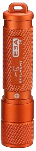 SKILHUNT E3A Small Keychain Mini Light Super tiny Key Chain Torch AAA battery(Included) Pocket EDC LED flashlight for Indoor and Outdoor (Vibrant Orange High CRI)