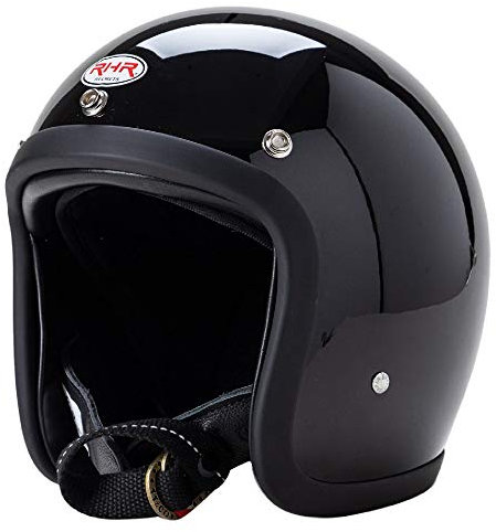 Classic 500TX Kleiner Körper Helm Harley Helm Retro Stil 3/4 Motorradhelm Vintage Halbhelm Motorrad Halbhelm DOT/ECE Zertifiziert Jethelm (A01, XL)