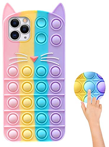 ikasus Spätestens Fidget Toys Hülle für iPhone 11 Pro Max 6.5,Bubble Phone Case,Pop Reliver Stressspielzeug Zappeln Sensory Toy,Pop Bubble Protecive Silikon Hülle,Weich Schutzhülle Stoßfest Handyhülle