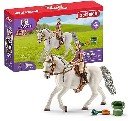 Schleich Lipizzaner Stute und Reiter Figuren-Spielset – realistisch mit Futtereimer, Sattel und mehr für Kleinkinder und Kinder ab 5 Jahren