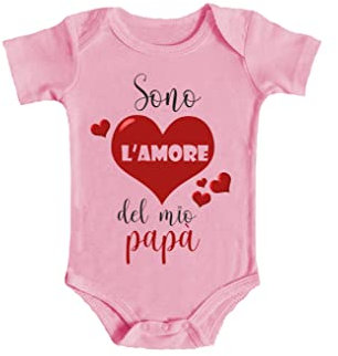 Bulabadoo Body Neonato con Scritte - Sono L'amore del Mio Papà - Padre Bimbo - Body - Neo Papà - Idea Regalo Festa del Papà