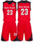 Benutzerdefiniert Basketball Trikot Kinder Herren Set mit Namen Nummer Team Logo 2-Piece Basketball Jersey Shirt & Short Rot