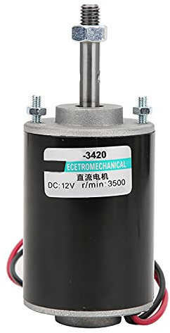 Moteur à Grande Vitesse à Courant Continu, Moteur à Engrenage électrique Réversible 12/24V 30W Moteur à Courant Continu à Aimant Permanent pour Générateur de Bricolage(12V3500 tour)