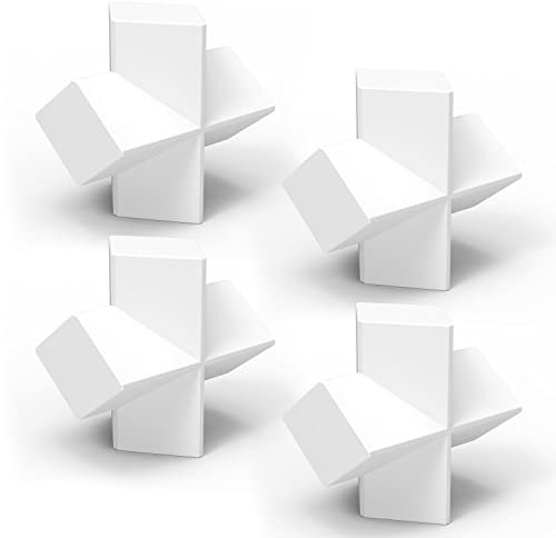 stonylab 4-Pack Kreuzform Magnetisch Rührer Rührer Bar, 20 x 8 mm PTFE-Beschichtete Magnetische Rührer Bars Weiß Rührer Mixer für Rührer