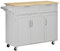 HOMCOM Isla de Cocina con Ruedas Carro de Cocina Mueble Auxiliar de Cocina con 2 Cajones 3 Puertas y Barra Lateral para Comedor 121x46x91 cm Gris