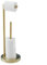 YUET Porte-Rouleau de Papier Toilette sur Pied en Acier Inoxydable Stockage, Support de Papier Toilette WC Distributeur pour 5 Rouleaux de Papier Hygiénique sans Perçage,Or