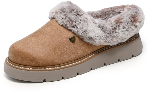 Skechers Women's Keepsakes Lite-Cozy Blend Slipper, Chestnut, 8