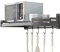 Redwestmelon Wall Mounted Microwave Oven Rack Kitchen Shelf, Stainless Steel Spice Rack Cooker Storage With 5 Hooks