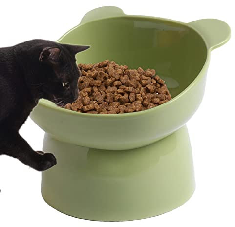 HEPVET Whisker Friendly Gamelle surélevée pour chat - Gamelle pour chat inclinée ergonomique - Gamelle surélevée pour chat - Gamelle plate pour chat pour la nourriture et l'eau