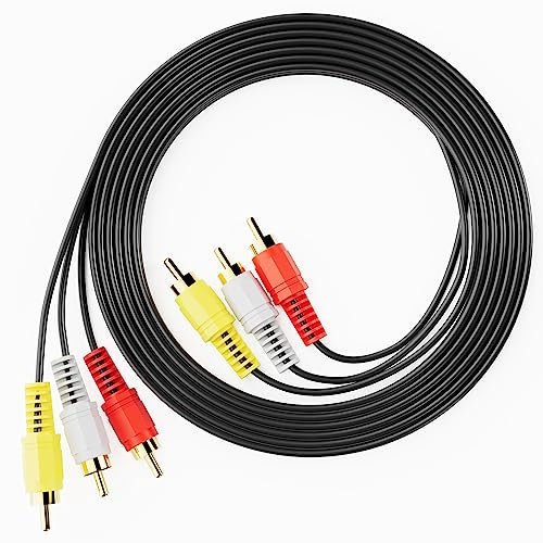 Eanetf Cavi RCA, cavo audio video 3RCA placcato oro 24 K, collegare componenti audio video AV maschio a maschio, per amplificatore Home Theater, sistemi stereo (1,5 m-1 pz)