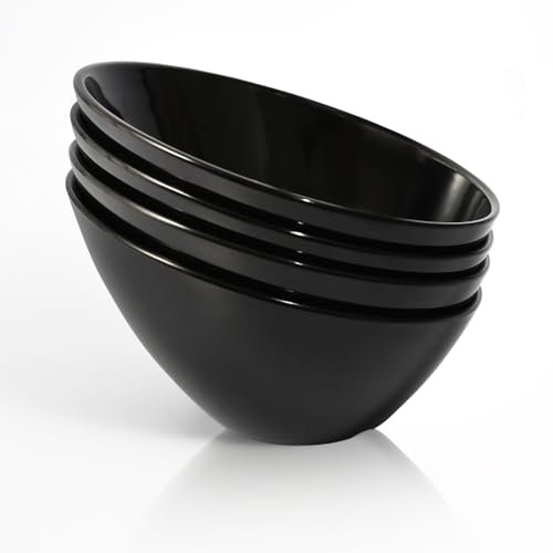 TP 8'' 26 OZ Melamine Salad Bowl, Set of 4, Durable and Lightweight Serving Meal Bowl Set, Chip Resistant, for Dinner & Service, Indoor & Outdoor Use, Dishwasher Safe