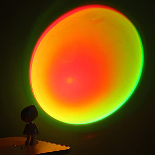 Housoutil Romantic Sunset Light Mini Table Lamp Floor Stand Night Light Projector for Home Atmosphere