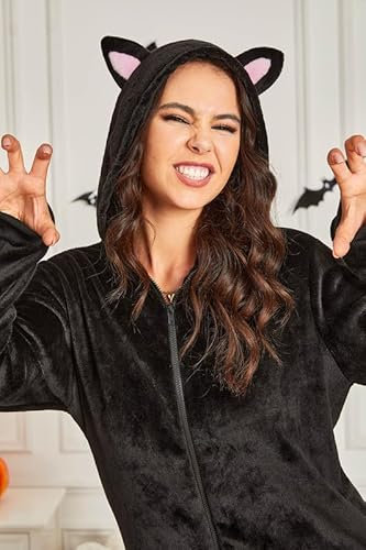 For G and PL Kostüm für Erwachsene Animal Halloween Karneval Show Party Cosplay Jumpsuit Damen Schwarze Katze M