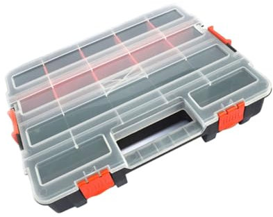 Amosfun Schrauben Organizer Box Mit Deckel Kunststoff-koffer Für Schrauben Und Elektronische Komponenten Mit Herausnehmbaren Trennwänden Für Individuelle Aufbewahrung Robuster Verschluss