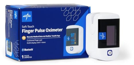 Medline Soft-Touch Bluetooth Fingertip Pulse Oximeter, One Each