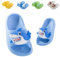Badelatschen Kinder Flache Sommer Hausschuhe Jungen Mädchen Dusch Badeschuhe Strand Pantoletten Slippers Eltern-Kind Sandalen Leicht Anti-rutsch Badeschlappen Hai Blau 24-25(Etikettengröße 160mm)