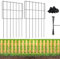 10 PCS Animal Barrier Fence, 17''(H) X 10.8 Ft(L), No Dig Garden Fence Border for Small Dogs & Rabbits, Rustproof Metal, Decorative Fencing for Outdoor Landscape Yard Patio, 2‘’ Spike Spacing Fence