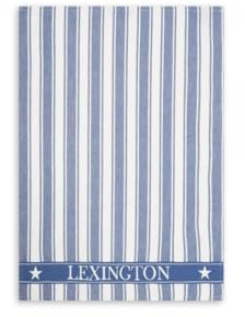 Lexington Icons Cotton Twill Waffle Striped Kitchen Towel, Blue/White, 50x70