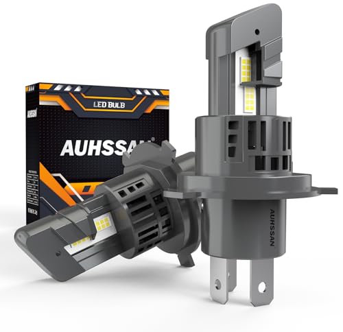 Ampoule H4 LED Voiture 100W 20000LM 6500K Blanc Froid, 500% de Luminosité, 9003/HB2 LED Phare Kit Lampes Remplacement pour Halogènes, 1:1 Taille, Plug and Play, Aucun Adaptateur Requis (2 Lampes)