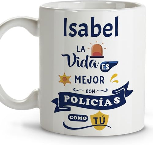 Opositor policia nacional. Tazas personalizadas con nombre. Tazas originales para regalar. Regalos originales de policia. Taza cerámica 330 ml.