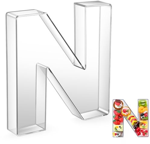 Uiifan Acryl-Briefkasten, 25,4 cm, befüllbar, für Süßigkeiten, Geburtstage, Jubiläen, Partys, wiederverwendbare Briefkästen, Teller für Lebensmittel, Deckel nicht im Lieferumfang enthalten (Buchstabe