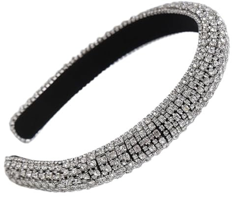 scicent Haarreif Strass Haarband Damen Modisch Glitzernd Diamant Haarreifen Kristall Stirnband für Mädchen Glitzer-Haarreifzubehör für Geburtstagsparty - 26811