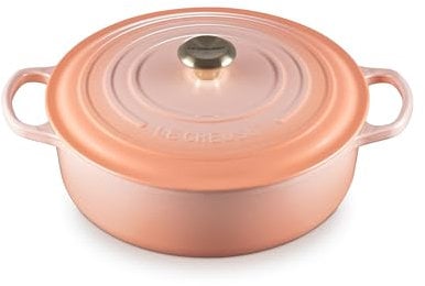 Le Creuset Enameled Cast Iron Signature Round Wide Oven, 6.75qt., Peche