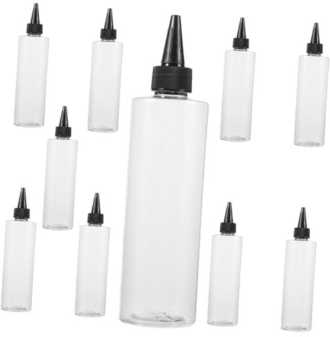 FRCOLOR Squeezy Travel Bottles 250ml Pet Hair Dye Bottles with Pipette Dropper Random Color