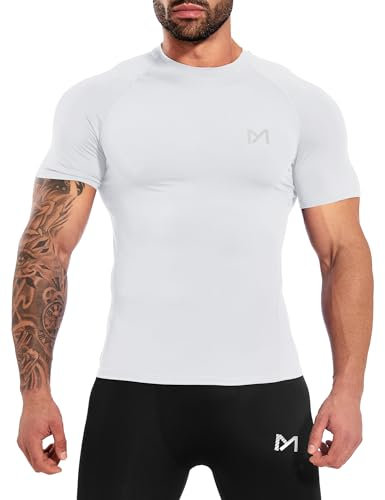 MEETYOO Kompressionsshirt Herren,Funktionsshirt Kurzarm Fitnessshirt Männer Sportshirt Atmungsaktiv Laufshirt für Laufen Jogging Sportshirt Turnhalle