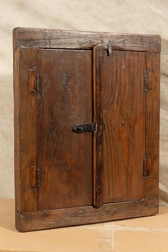 Biscottini Innentür Fenster L 50,5 x T 7,5 x H 60,5 cm - Holztür - Türen für Innen und Außen - Wohnkultur