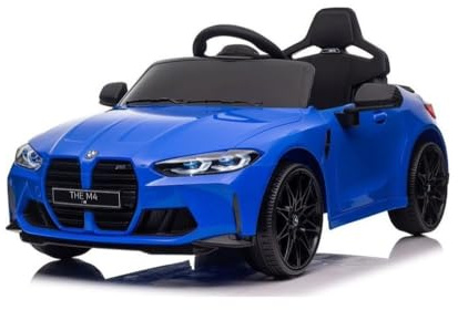 Kinder Elektroauto BMW M4, 12 Volt Zwei Motoren+Audio+LED+FB blau