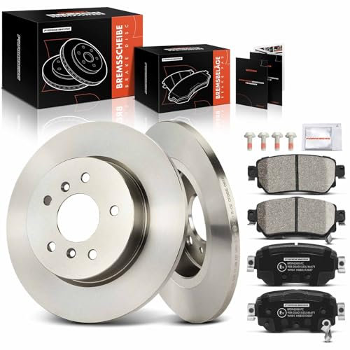 Frankberg Bremsensatz inkl. 2x Bremsscheiben + 4x Bremsbeläge Hinten Kompatibel mit Qashqai II SUV J11 J11 Kadjar HA HL Replace# 440606633R,D40604CA0A