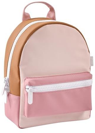BEABA, Sac à Dos Enfant Maternelle, Cartable fille primaire, 2 Poches, Etiquette Prénom, Large Zip, Anses Ajustables, Dos Rembourré, Waterproof, Moderne, Robuste, Facile à nettoyer, Faro Dusty rose