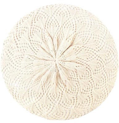 Dcvmvmn Damen-Barettmütze, einfarbig, gestrickt, lässig, dünn, Acryl, Baskenmütze, Beige, Beige, Einheitsgröße