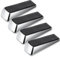 4 Pack Strongest Door Stops, Heavy Duty Door Wedge Made of Premium Quality Zinc and Rubber Suits Any Door, Any Floor. Non-Slip Rubber Door Jammer. Perfect Door Handle Protectors (Silver, 4 Pack)