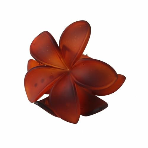Frosted - Pinza para el pelo para mujer, diseño de flor en 3D, con dientes antideslizantes, textura en la parte posterior de la cabeza, color marrón