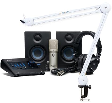 Presonus Quantum ES Ultimate Bundle Recording-Set mit keepdrum Gelenkarm-Stativ Weiss