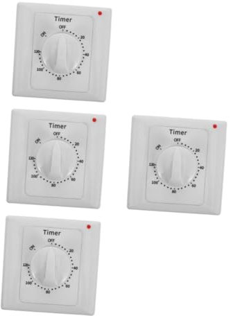 HOMSFOU 4 Stück Zeitsteuerungsschalter Timer für Außenbeleuchtung Licht-Timer Lichtschalter Timer Innen Steckdosen-Timer elektrische Zeitschaltuhren Indoor-Timer Lüfter-Timer Abs Weiß