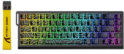 ATTACK SHARK X68 HE Teclado 8000Hz Rapid Trigger, Teclado Gaming RGB con Interruptor Magnético de 60%, Precisión RT de 0,01 mm, Actuación Ajustable, Snap Tap, para PC/Mac, Contornos Negros