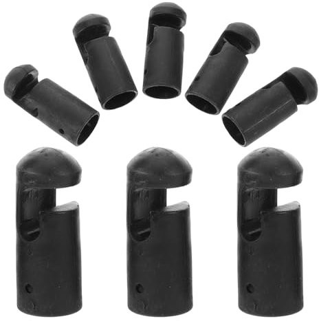 Yardwe 8pcs Trampoline Accessories Trampoline Slide Small Trampoline Pole Covers Trampoline Spare Parts Trampoline Net Pole Caps Trampoline Replacement Parts Plastic Black