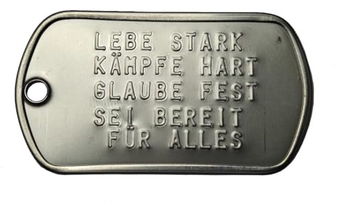 BWuM Dogtag mit Kette und Prägung Edelstahl matt