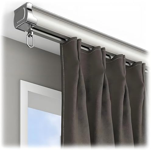 CMJYMX 1-läufige Vorhangschiene (Decken- Oder Wandmontage) Decken-Vorhangschienensystem Raumteiler Gardinenstange Gardinenschiene Privatsphäre In Offenen Räumen(2.62FT/80CM)