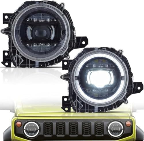 zzbFee 2 Stück Scheinwerfer für Suzuki JIMNY 2018-2023, Hell und Hohe Durchdringung, LED-Frontscheinwerfer mit Dynamischem Tagfahrlicht