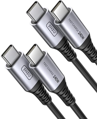INIU 240W USB C Kabel, [2Pack 2m] PD Schnellladekabel USB C auf USB C, Nylon Geflochten Ladekabel USBC Ladegerät für iPhone 16 15 Pro Max Samsung Galaxy S25 S24 S23 Ultra Pixel 7 iPad Pro MacBook Air
