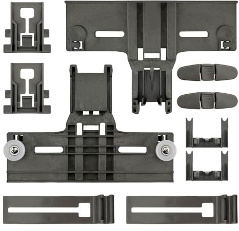 2025 Upgraded W10350375 Dishwasher Top Rack Parts Set for Whirlpool Kenmore, Kitchen Aid Dishwasher Upper Rack Parts Replacement WDT730PAHZ0 WDT750SAHZ0 Upper Rack Parts (Black)